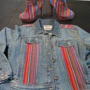 Womens Printed Denim Jacket